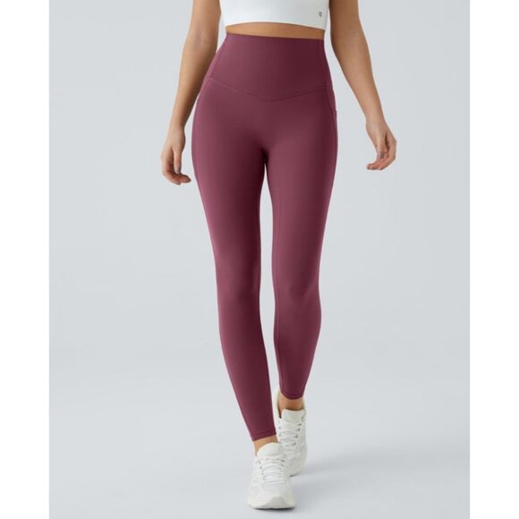 Halara So Cinched Tummy Control Shaping UltraSculpt Leggings Pockets Sz Large Fu - Picture 13 of 13